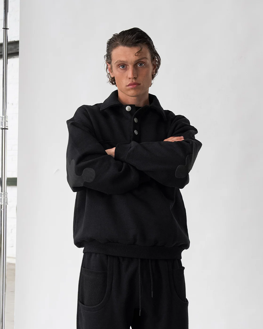 Baselayer Polo Sweater - Black - Image 3