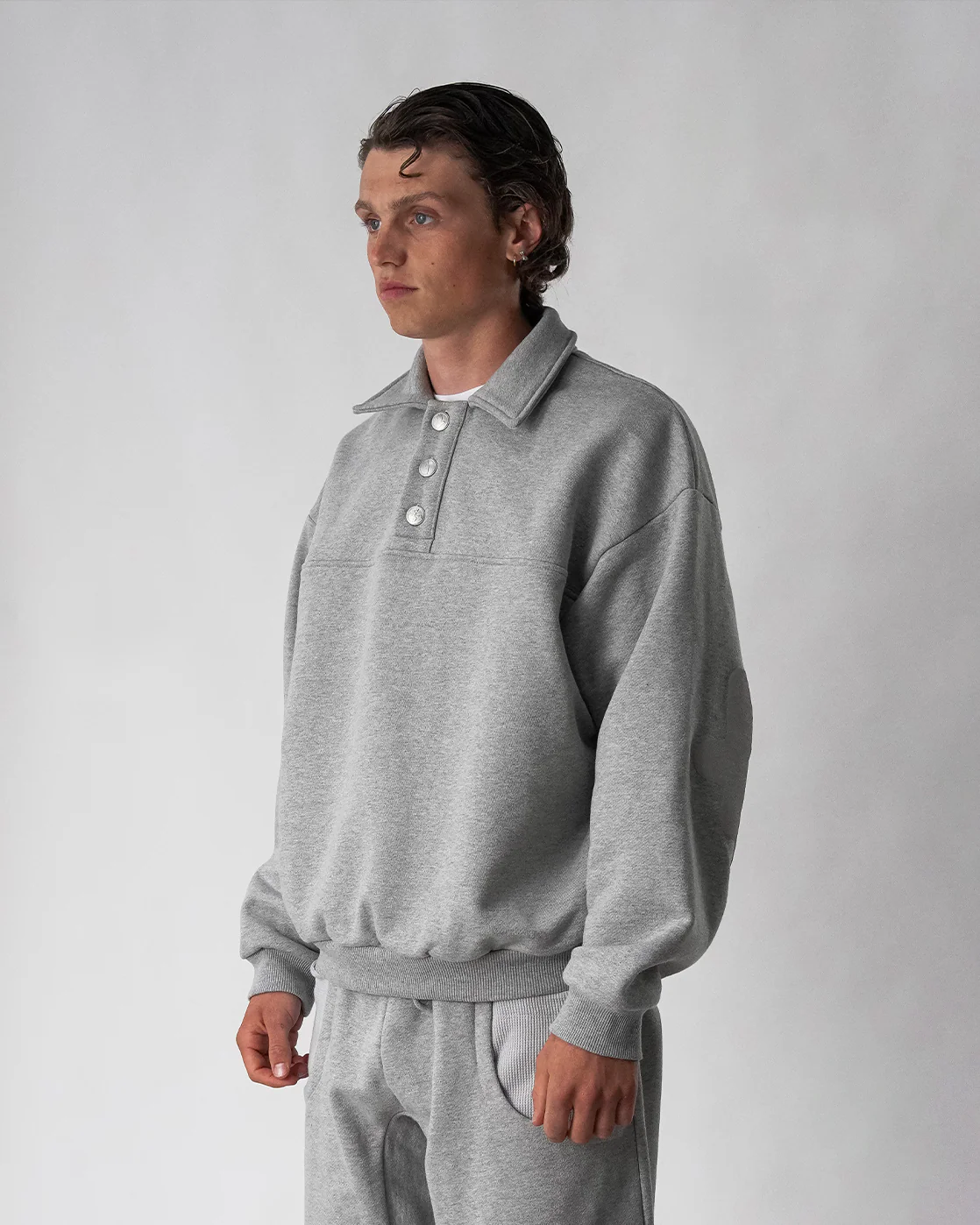 Baselayer Polo Sweater - Heather Grey - Image 6