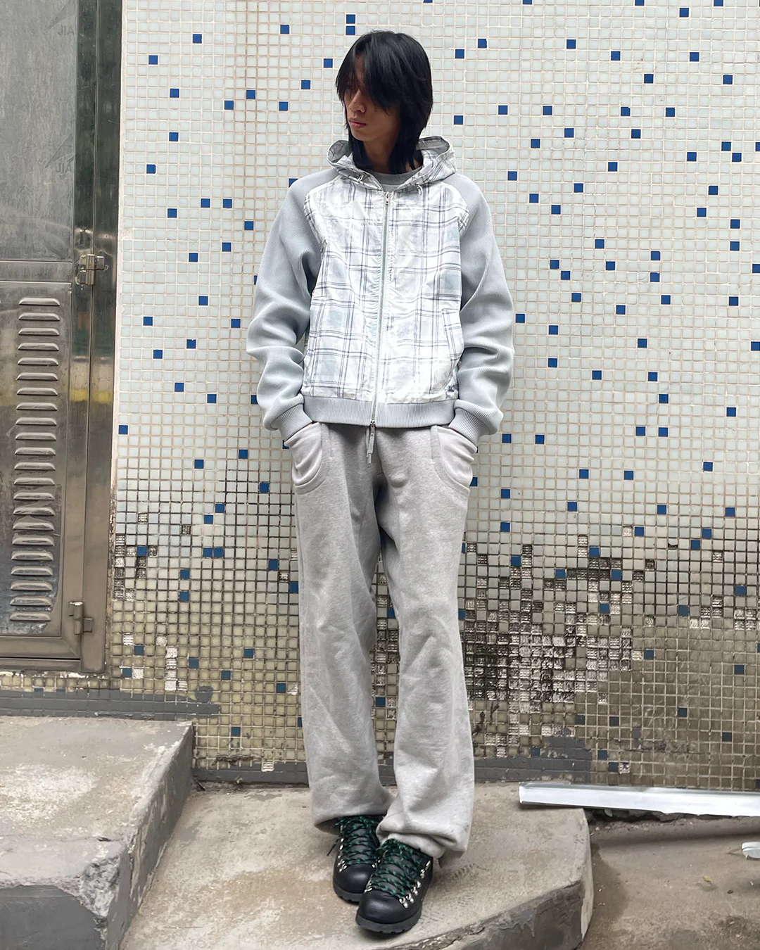 Plaid Shell Jacket - White - Image 3