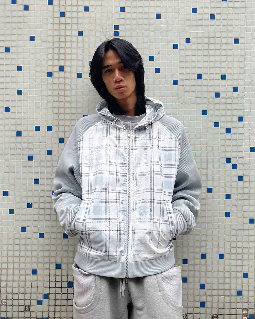 Plaid Shell Jacket - White - Image 4